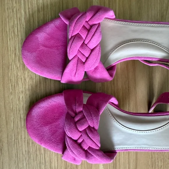 Cole Haan Women's Adella Braided Sandal Pink Yarrow Suede Size 7 - Picture 3 of 8